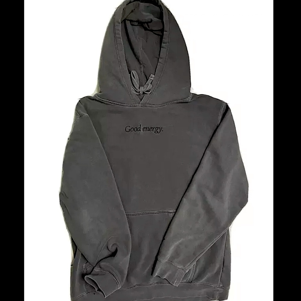 Good Energy Hoodie Washed Grey Mens Medium
